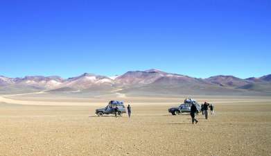 Exkursion Laguna Verde, Laguna Colorada, Siloli-Wüste (one way Bolivia)