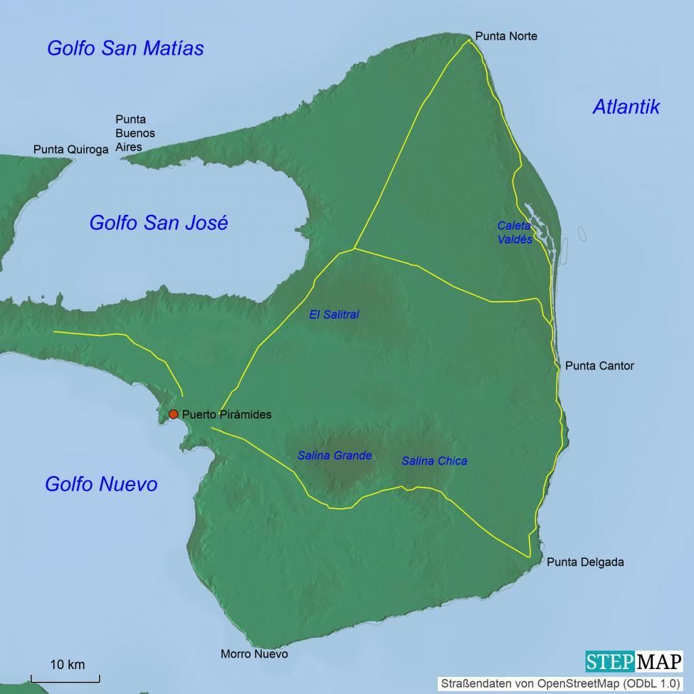 Umgebungskarte - Die Halbinsel Valdés
