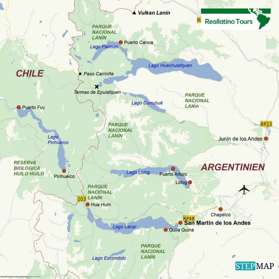 Umgebungskarte - San Martín de los Andes und Umgebung