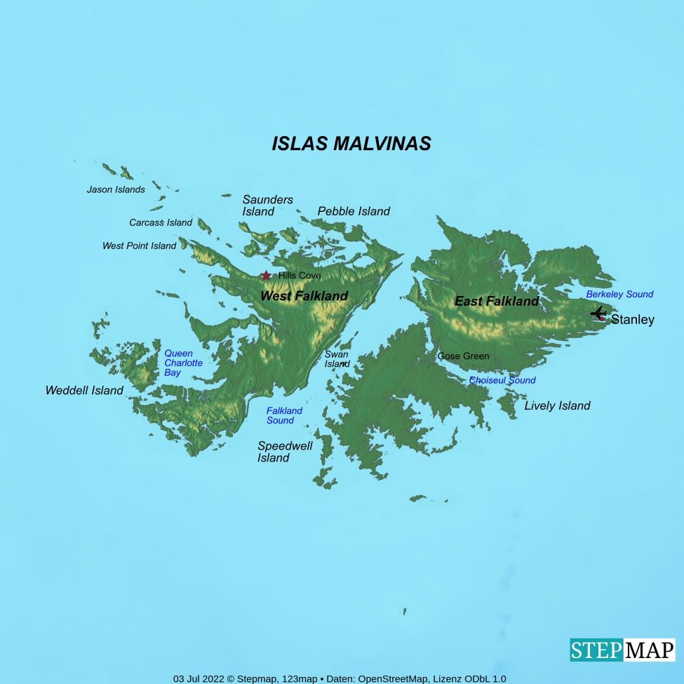 Landkarte - Landkarte Islas Malvinas