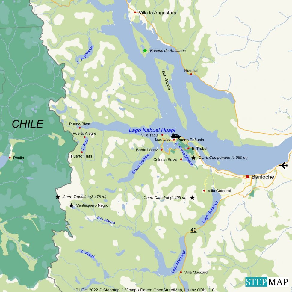 Umgebungskarte - Bariloche und Umgebung