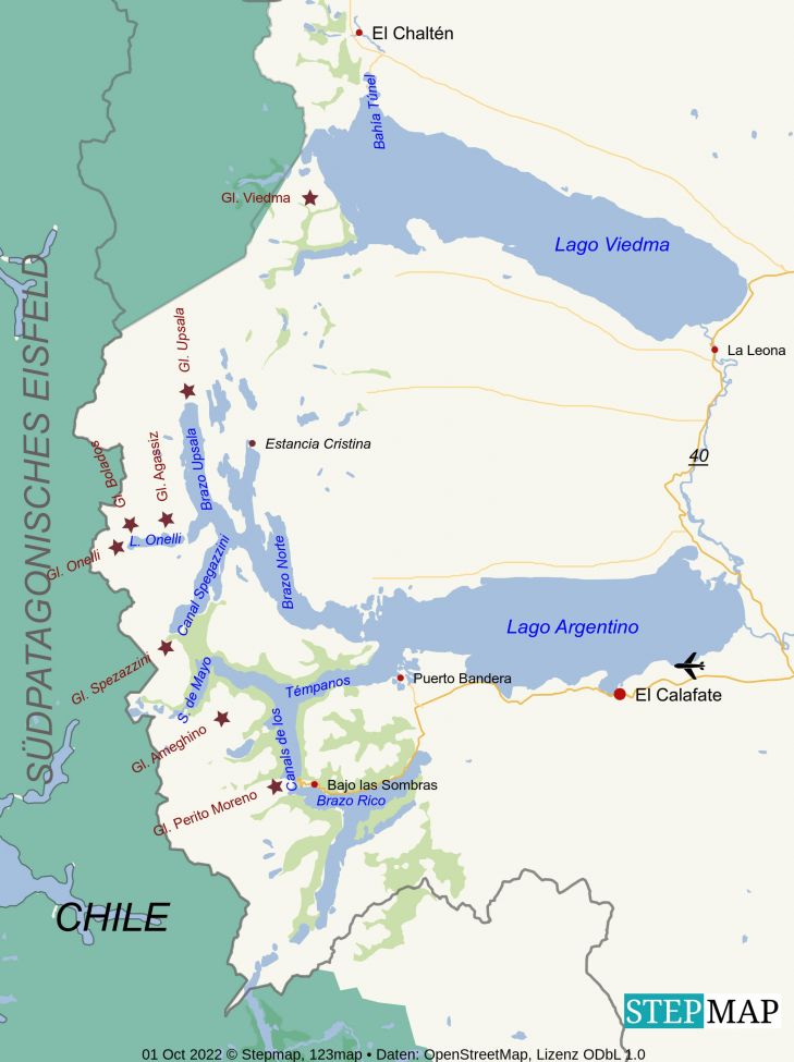 Umgebungskarte - El Calafate und Umgebung