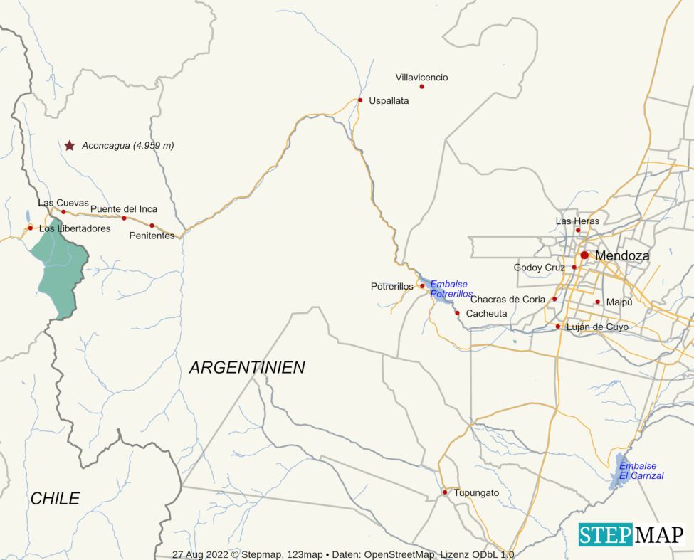 Umgebungskarte - Mendoza und Umgebung