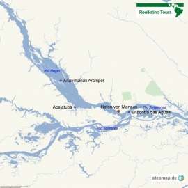 Reisekarte Der authentischste Weg den Amazonas kennenzulernen