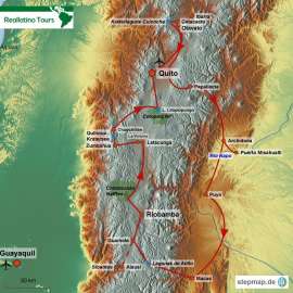 Reisekarte Ecuador Gruppenreise zu den Kulturen am Äquator