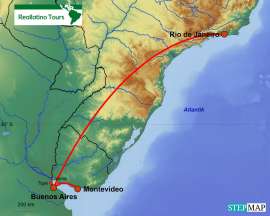 Reisekarte Marathon in Montevideo, danach Buenos Aires und Rio erleben