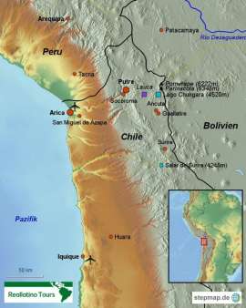 Reisekarte Erleben Sie traumhafte Landschaften im Norden von Chile