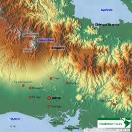 Reisekarte Boquete lockt mit angenehmen Temperaturen und schöner Landschaft