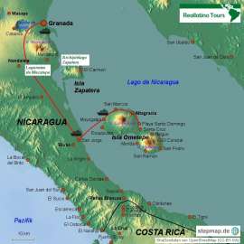 Reisekarte Insel Ometepe im Nicaragua-See