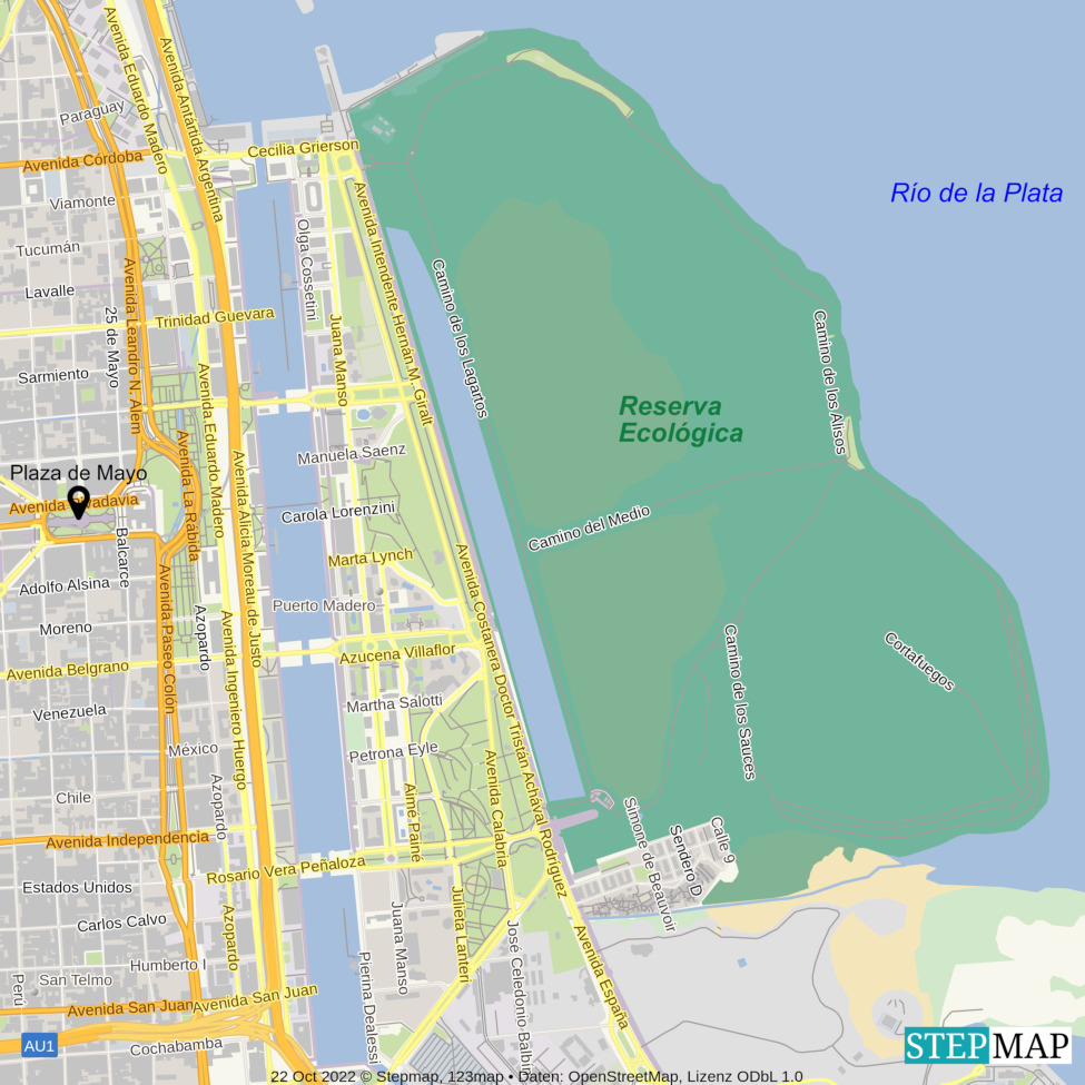Landkarte Reserva Ecologica Buenos Aires Landkarte Reserva Ecologica Buenos Aires