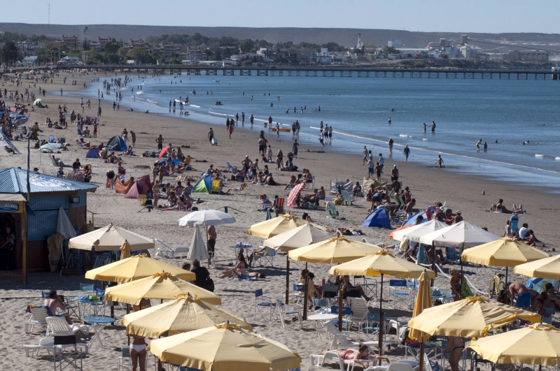 Strand in Puerto Madryn, Argentinien