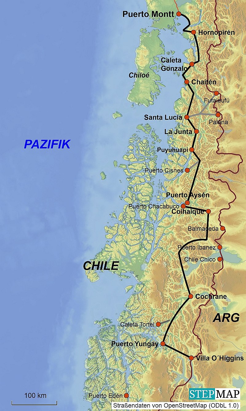Landkarte Carretera Austral