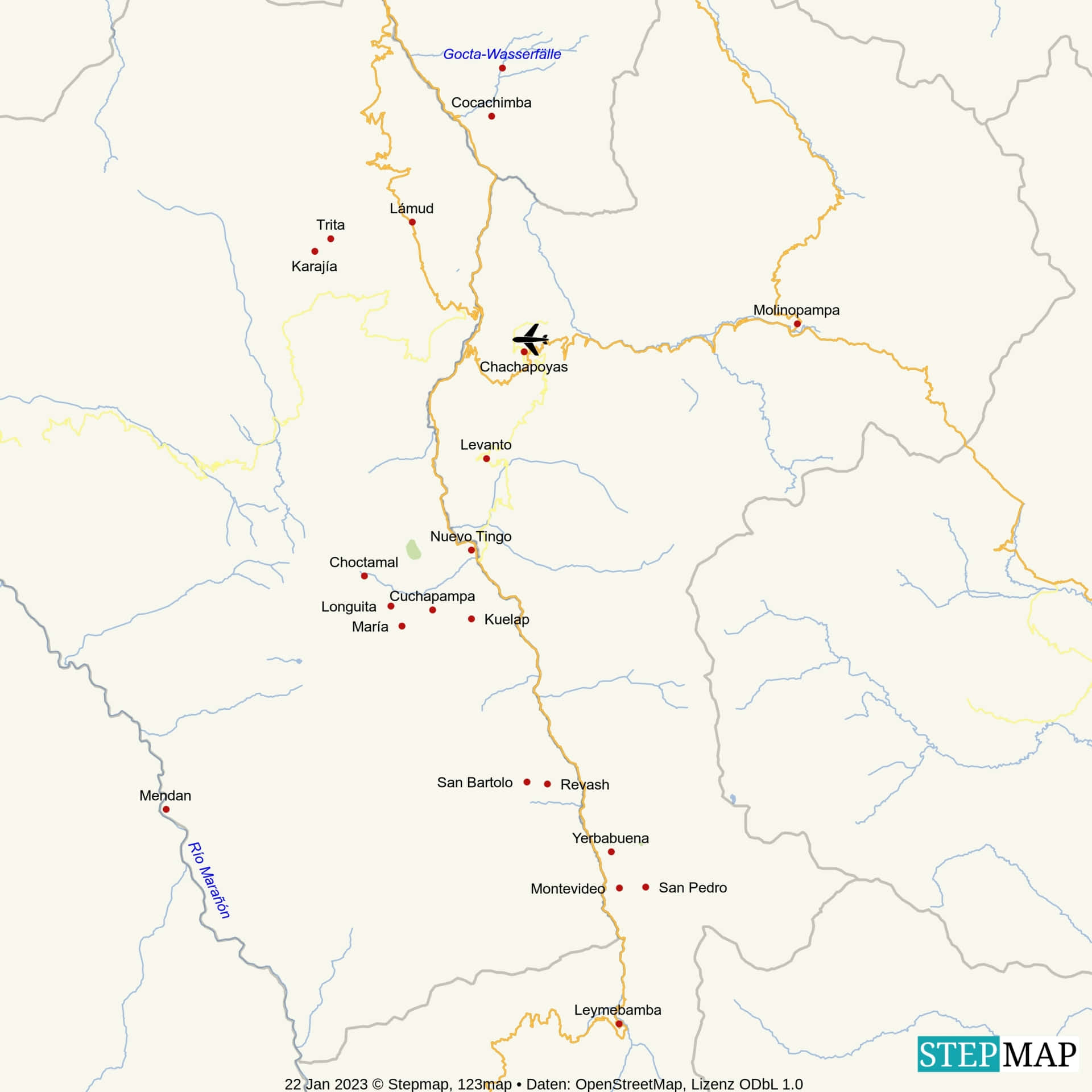 Umgebungskarte Chachapoyas