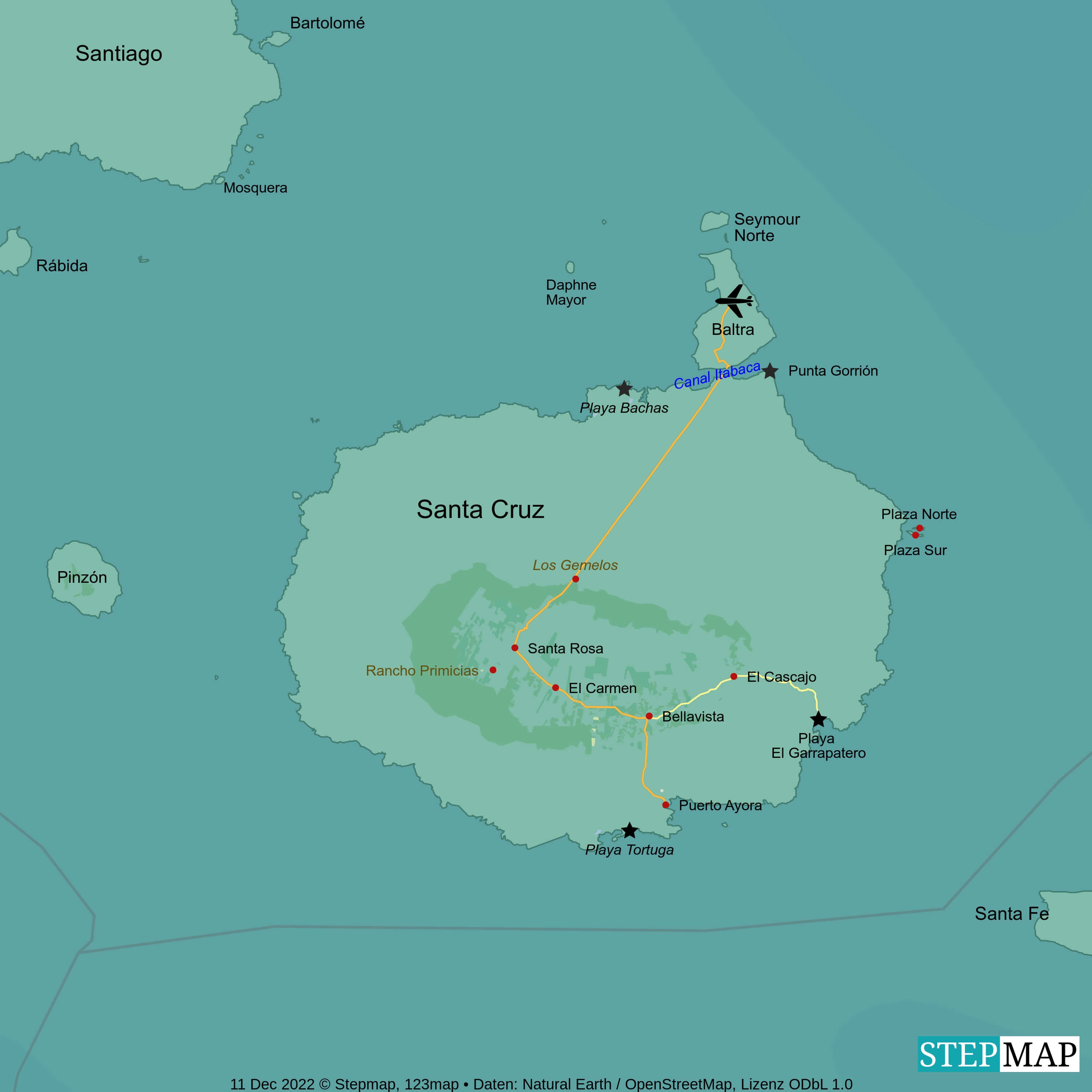 Isla Santa Cruz und Nachbarinseln