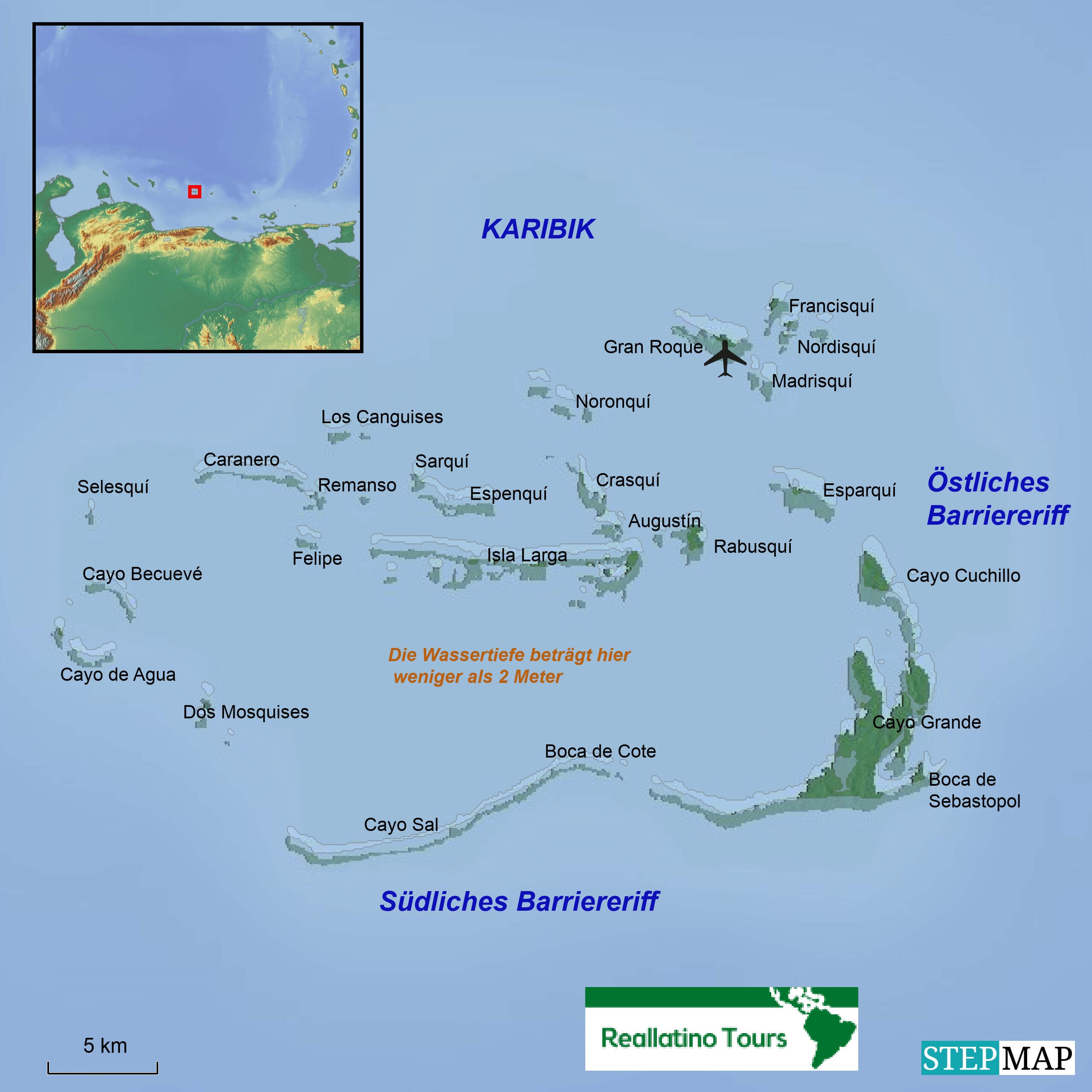 Inselkarte Los Roques