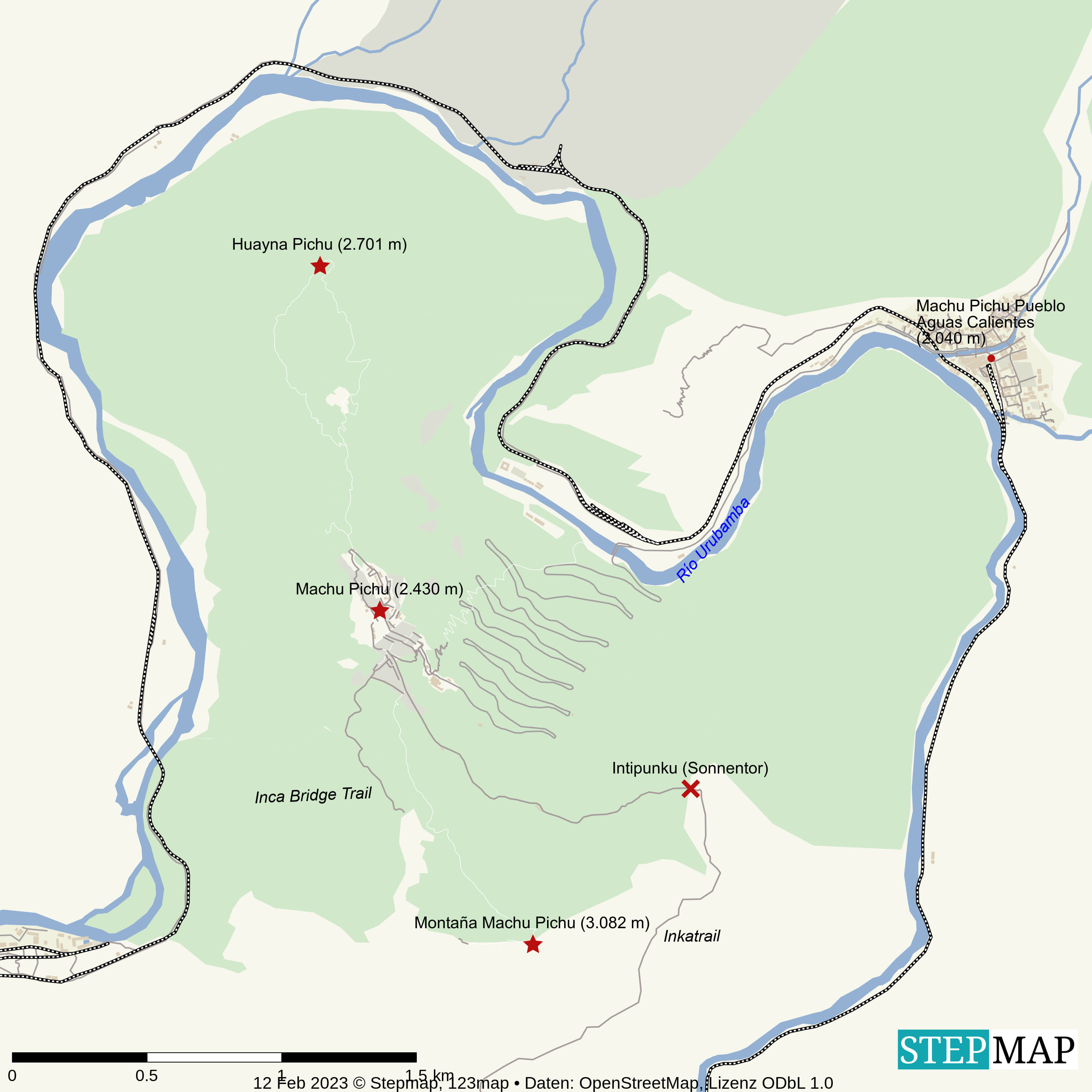Landkarte Machu Pichu