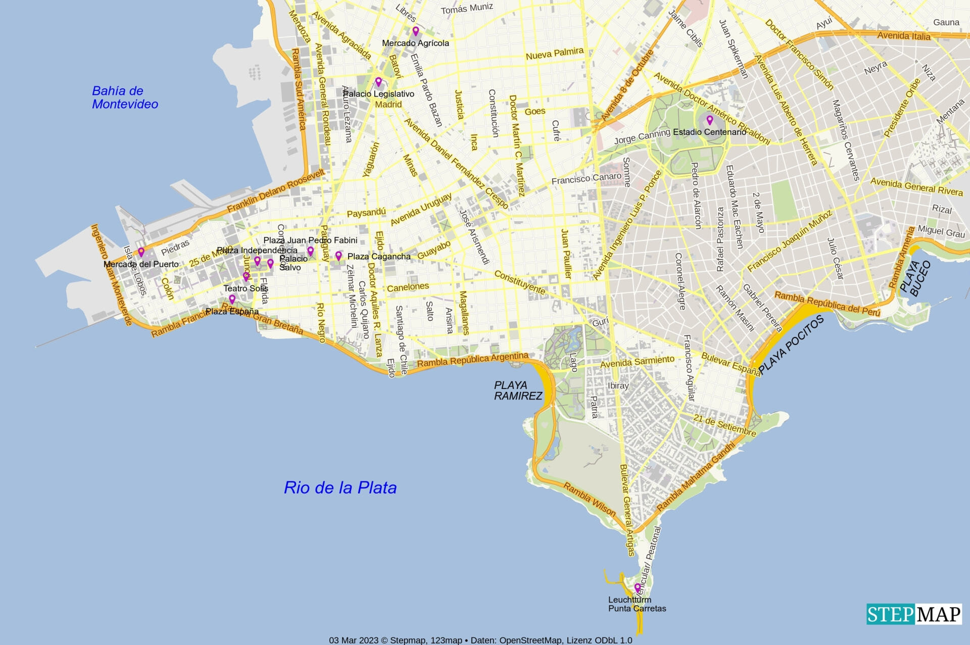 Stadtplan Montevideo