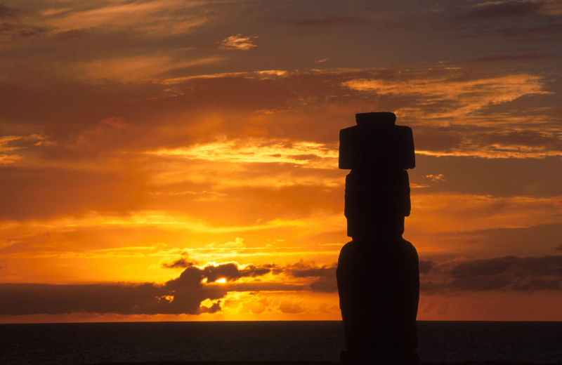 Sonnenuntergang, Osterinsel, Chile