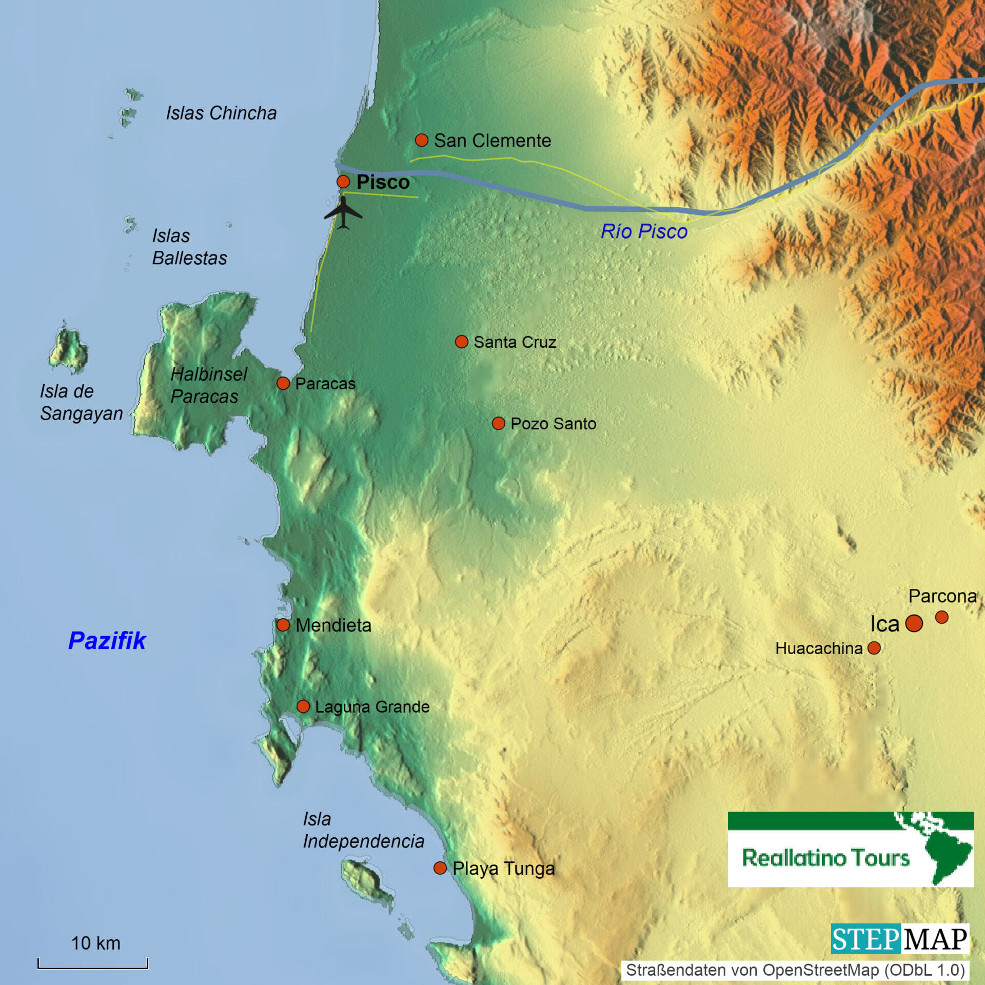 Reliefkarte Paracas