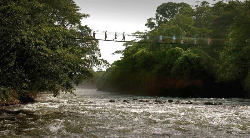Hängebrücke Rio Sarapiqui Tirimbina Regenwaldreservat, Costa Rica