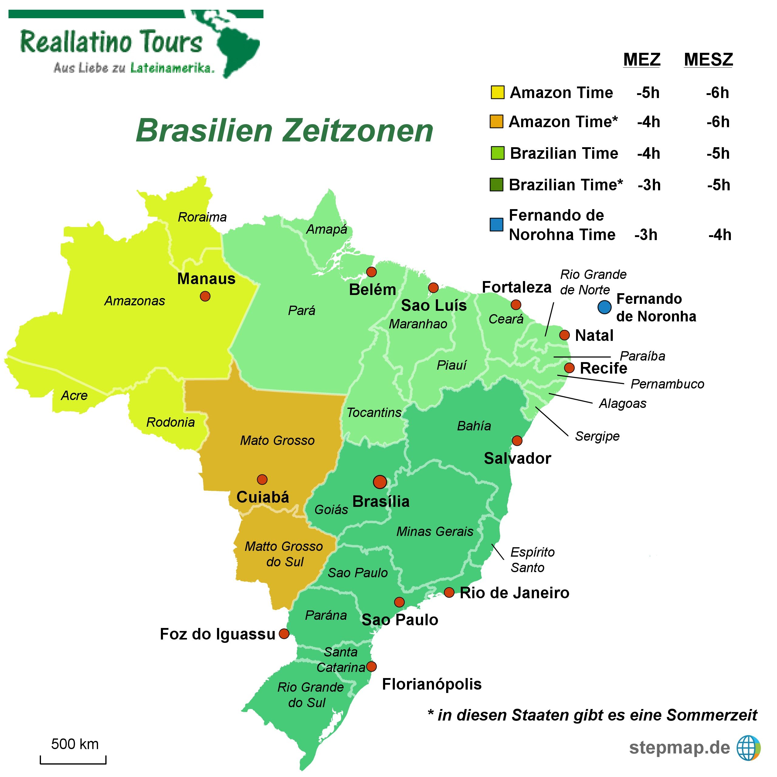 Zeitzonen in Brasilien