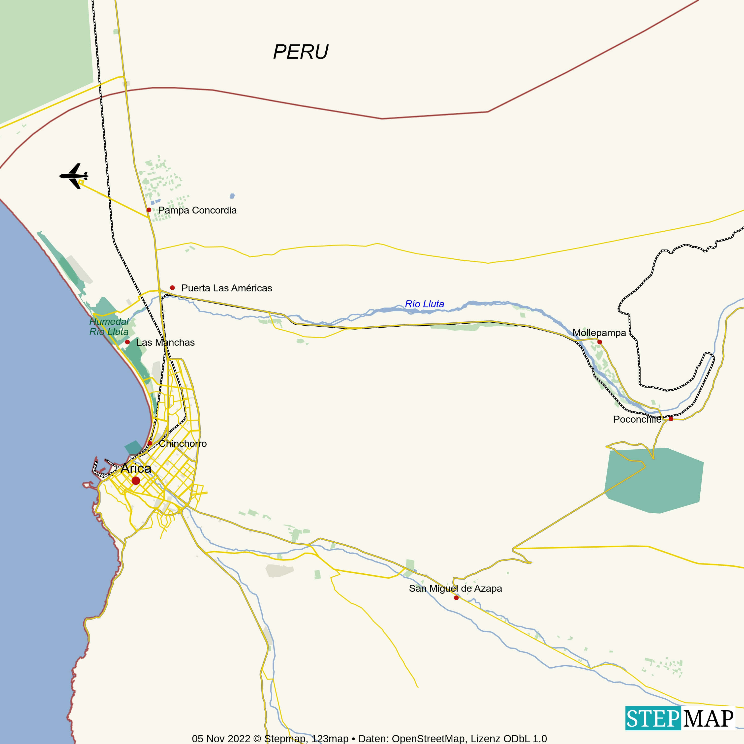 Landkarte Arica