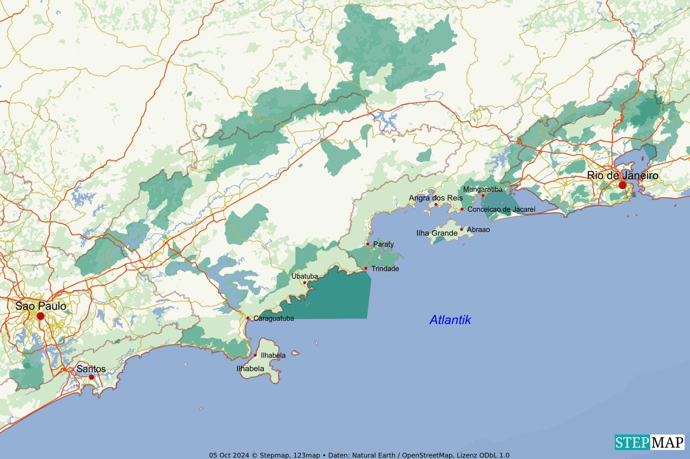 Landkarte Costa Verde Brasilien