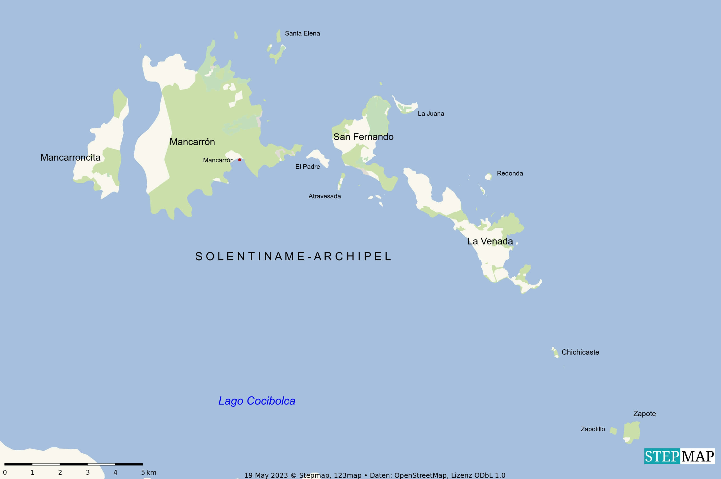 Landkarte Solentiname Nicaragua