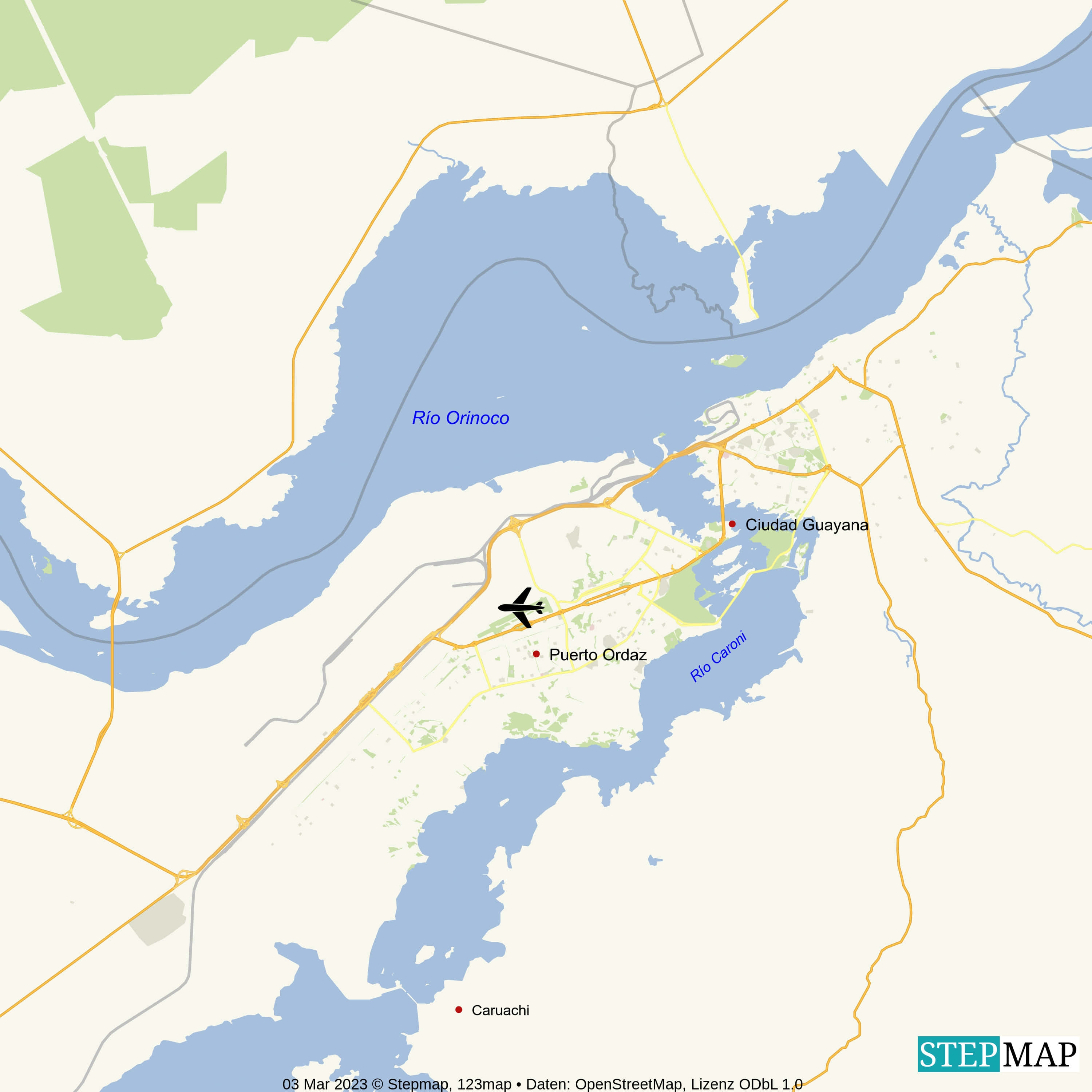 Umgebungskarte Ciudad Guayana